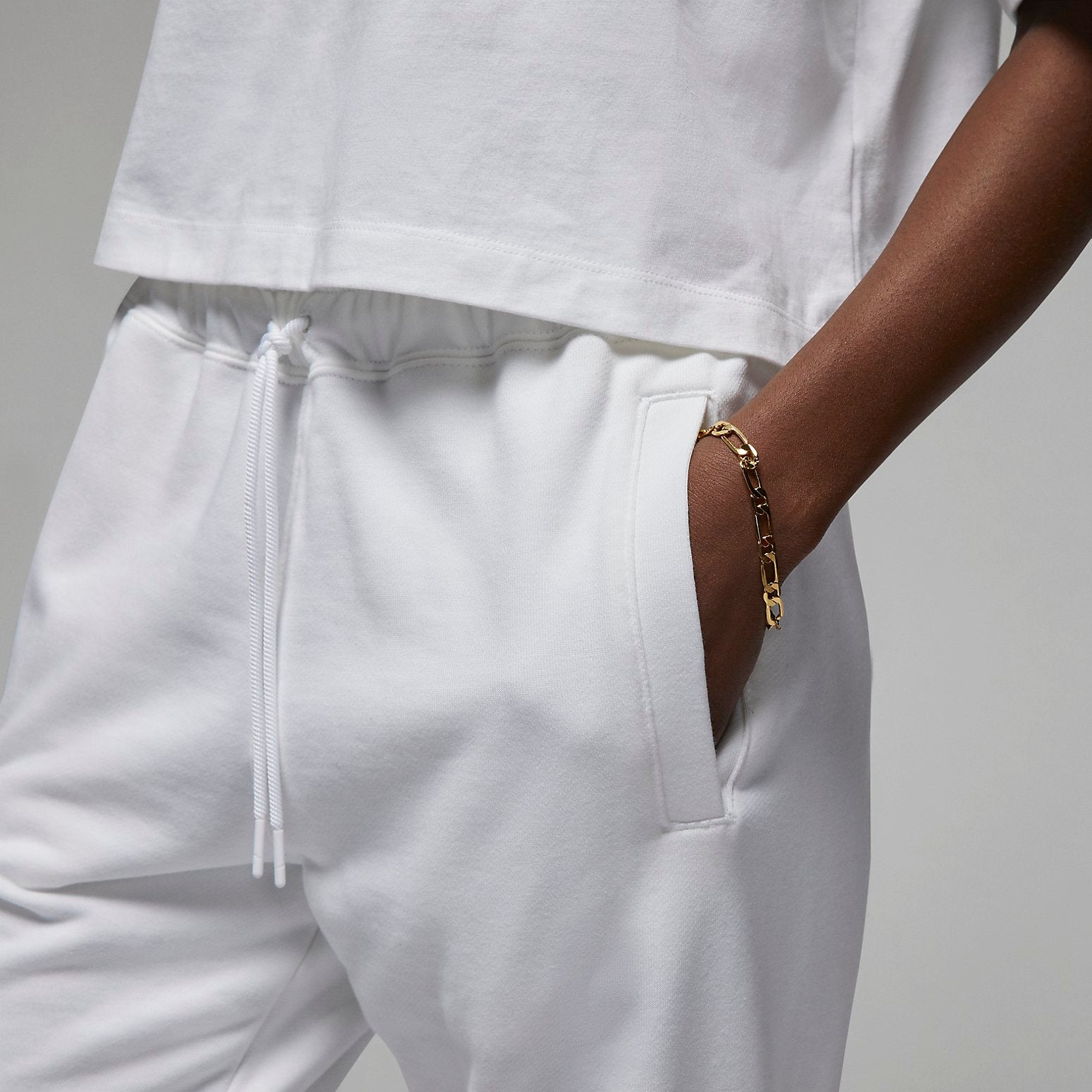 (WMNS) Air Jordan x PSG Fleece Pant 'White' DN3461-100 - 2