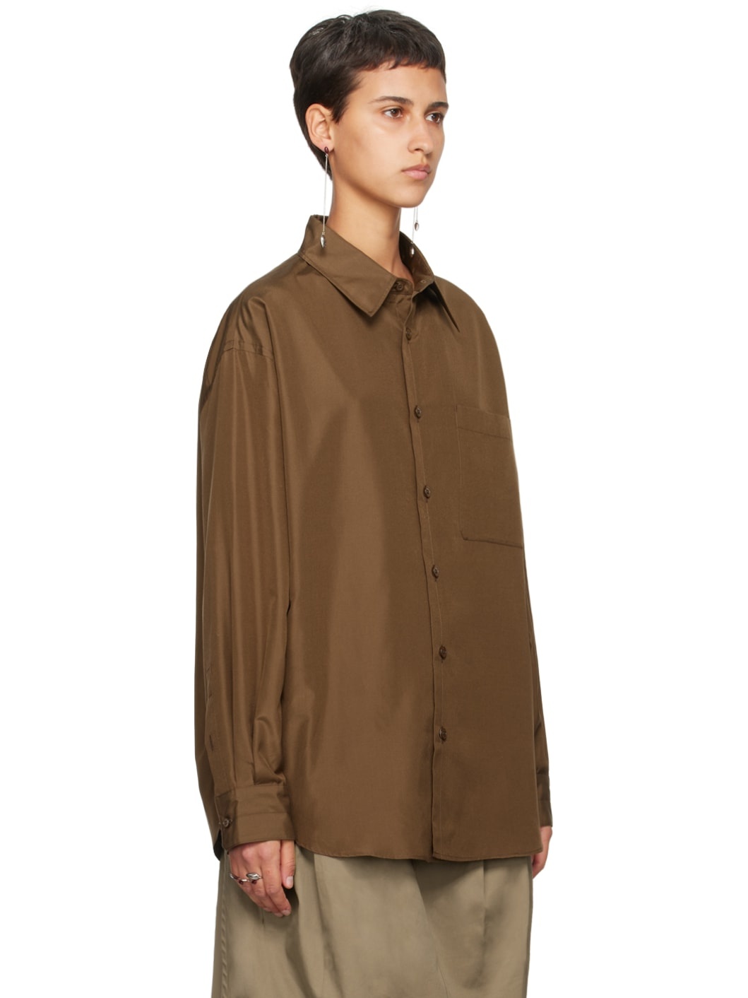 Brown Relaxed Shirt - 2