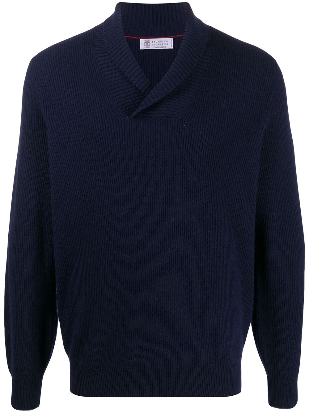 ribbed V-neck jumper - 1