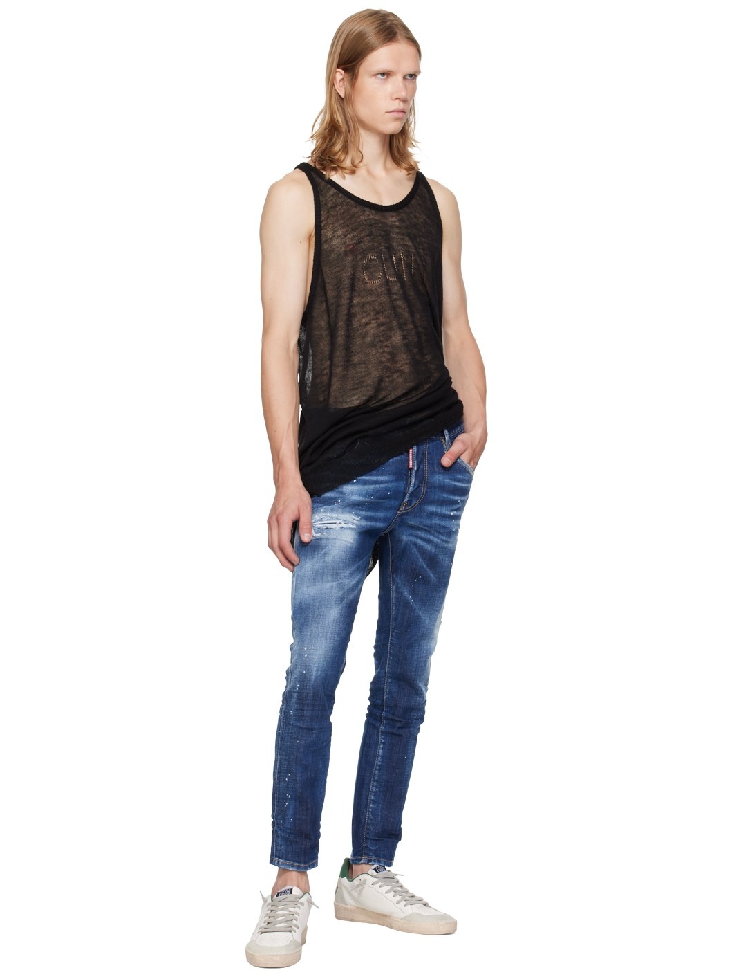 Blue Dark Easy Wash Skater Jeans - 4