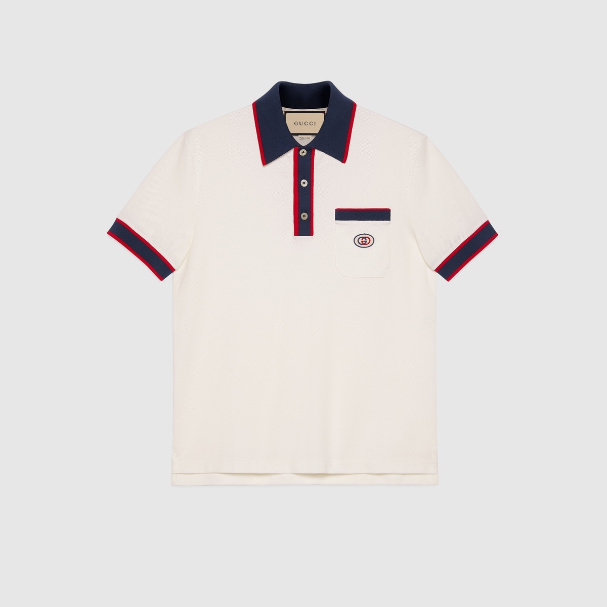 Cotton piquet polo with Interlocking G - 1