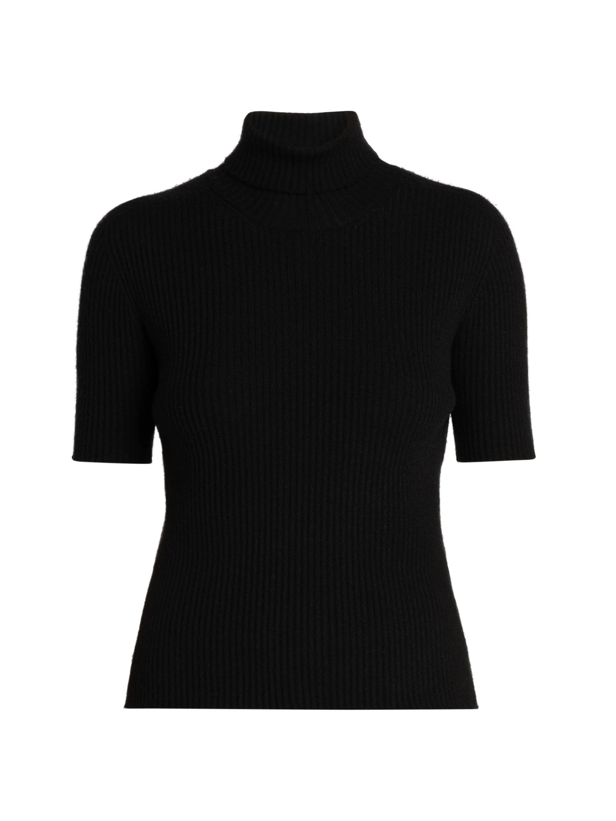 Women's Mock Turtleneck Knit Top - Black - 1