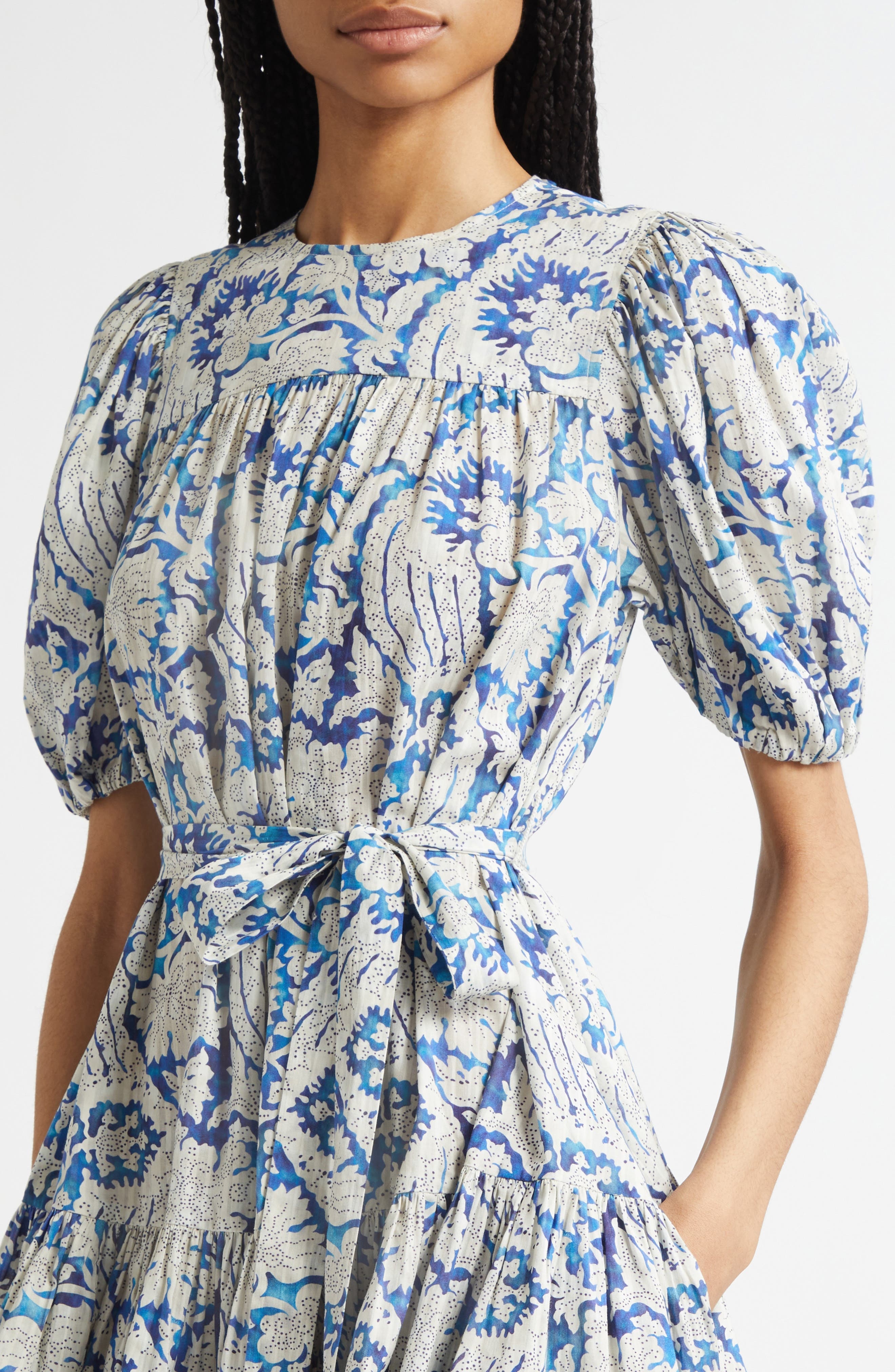 Ulla Johnson Rosalie Puff Sleeve Minidress in Ciel at Nordstrom - 4