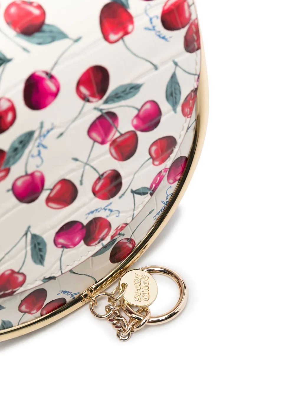 Mara cherry-print saddle crossbody bag - 4