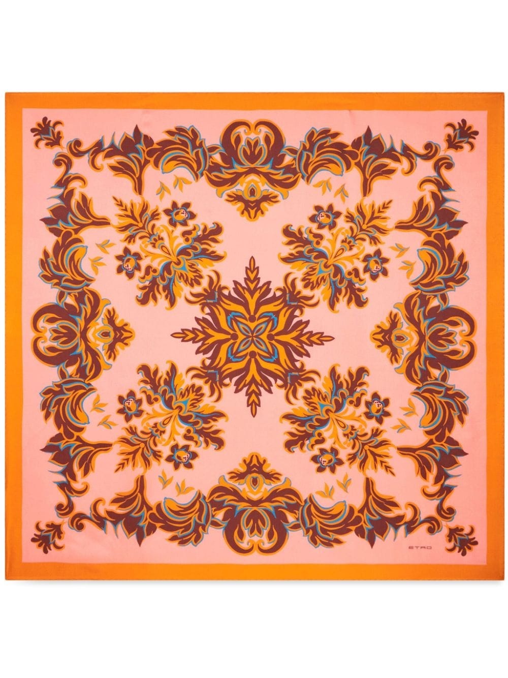 bouquet-print silk scarf - 1