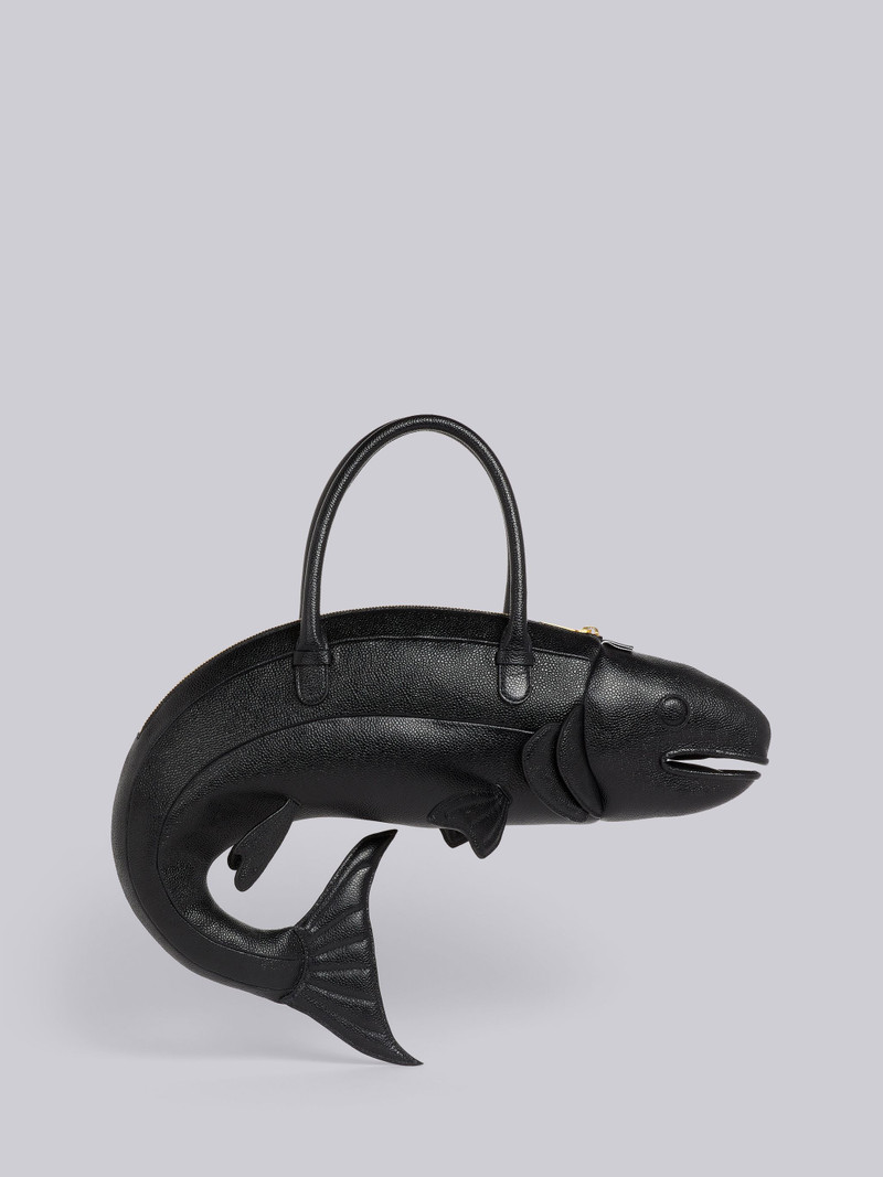 Black Pebble Grain Leather Salmon Bag 4