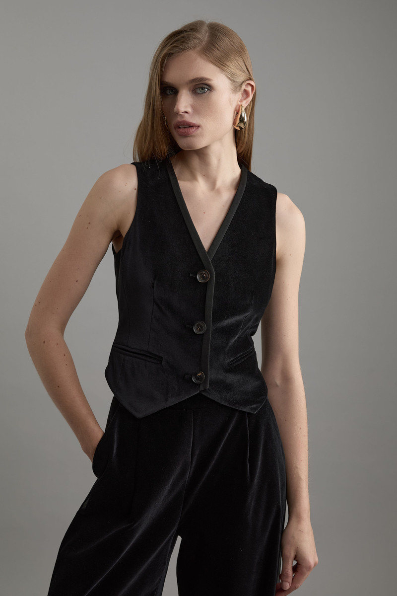 Velvet Grosgrain Tailored Waist Coat 1