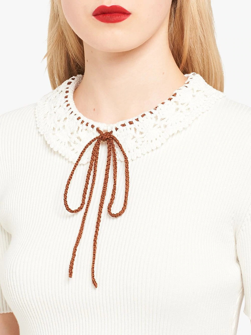 crochet collar knitted top - 5