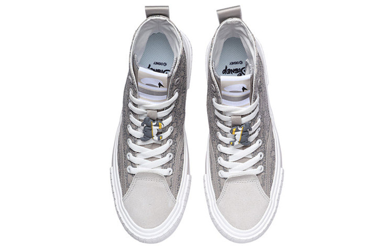 Li-Ning (WMNS) Li-Ning x Disney Canvas Hi Shoes 'Snow Grey White' AGCR180-1 outlook