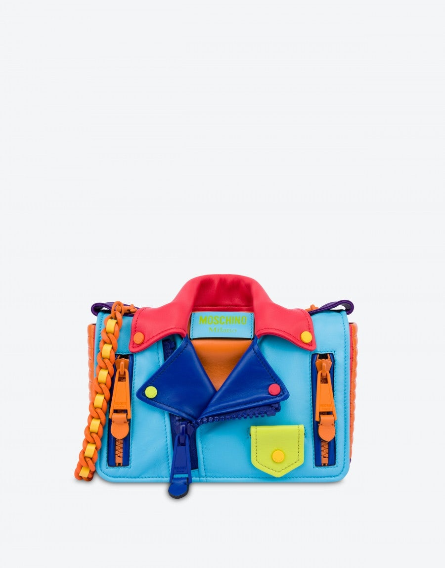 COLOR BLOCK NAPPA BIKER BAG - 1