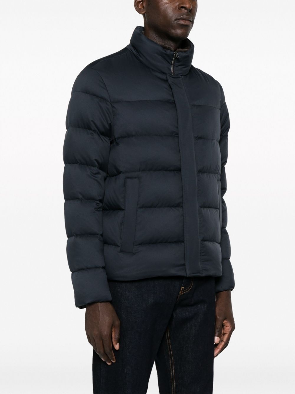 logo-plaque padded-design jacket - 3