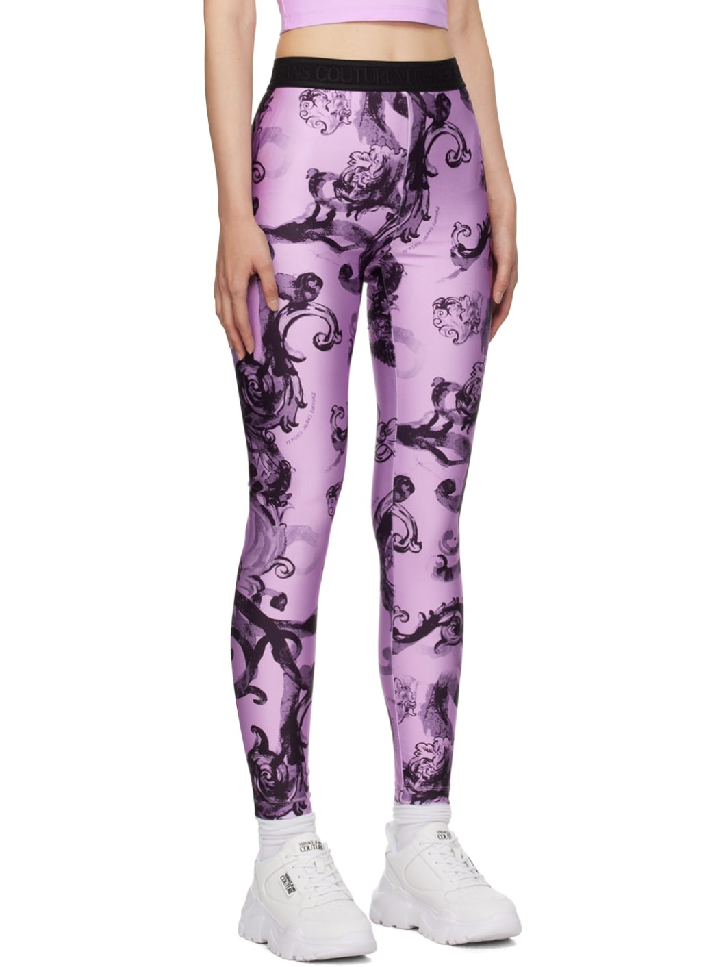 Purple Printed Leggings - 2