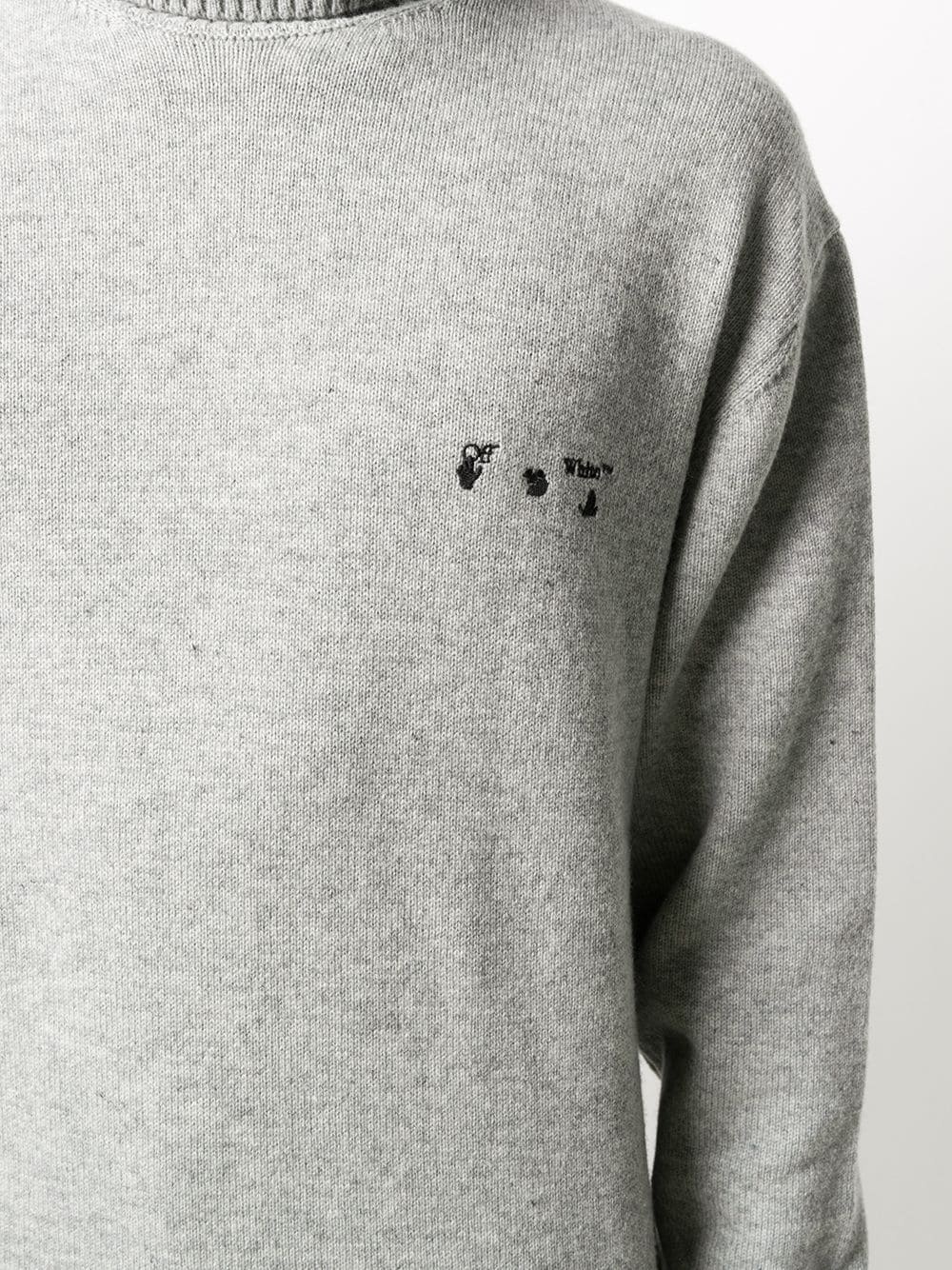 embroidered logo roll neck jumper - 5