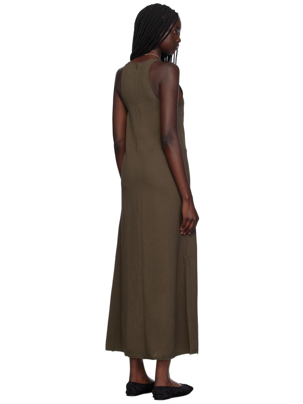 Brown Scoop Neck Maxi Dress - 3