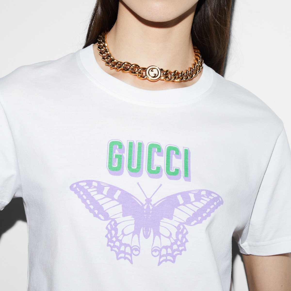 Gucci butterfly print cotton T-shirt - 5