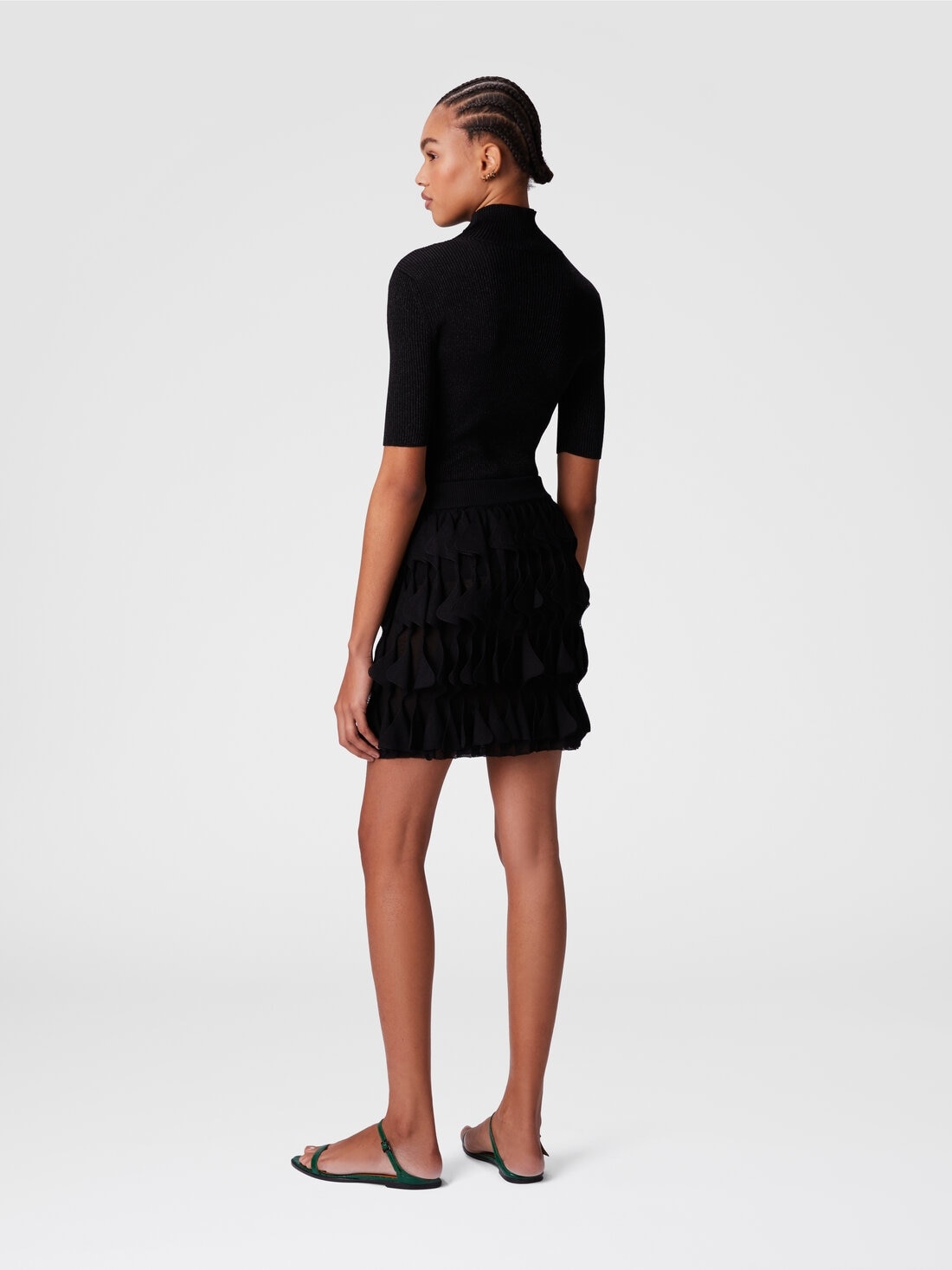 Short skirt with geometric tiers - 3
