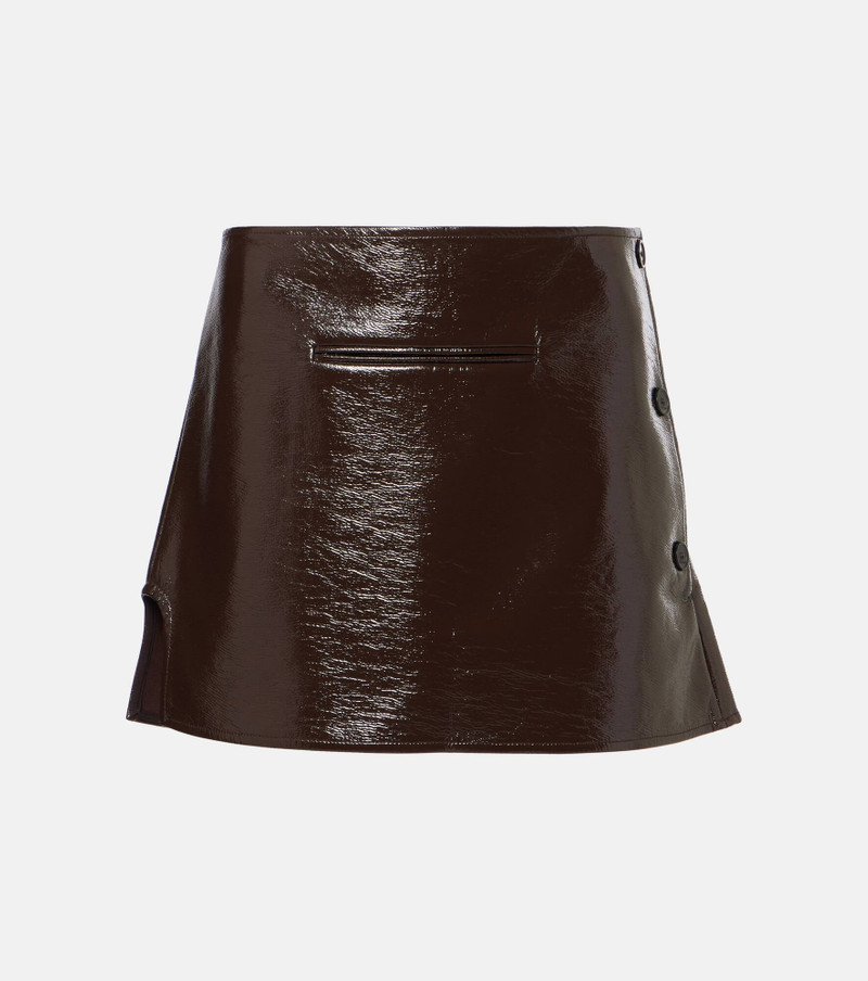 Coated cotton-blend miniskirt - 1