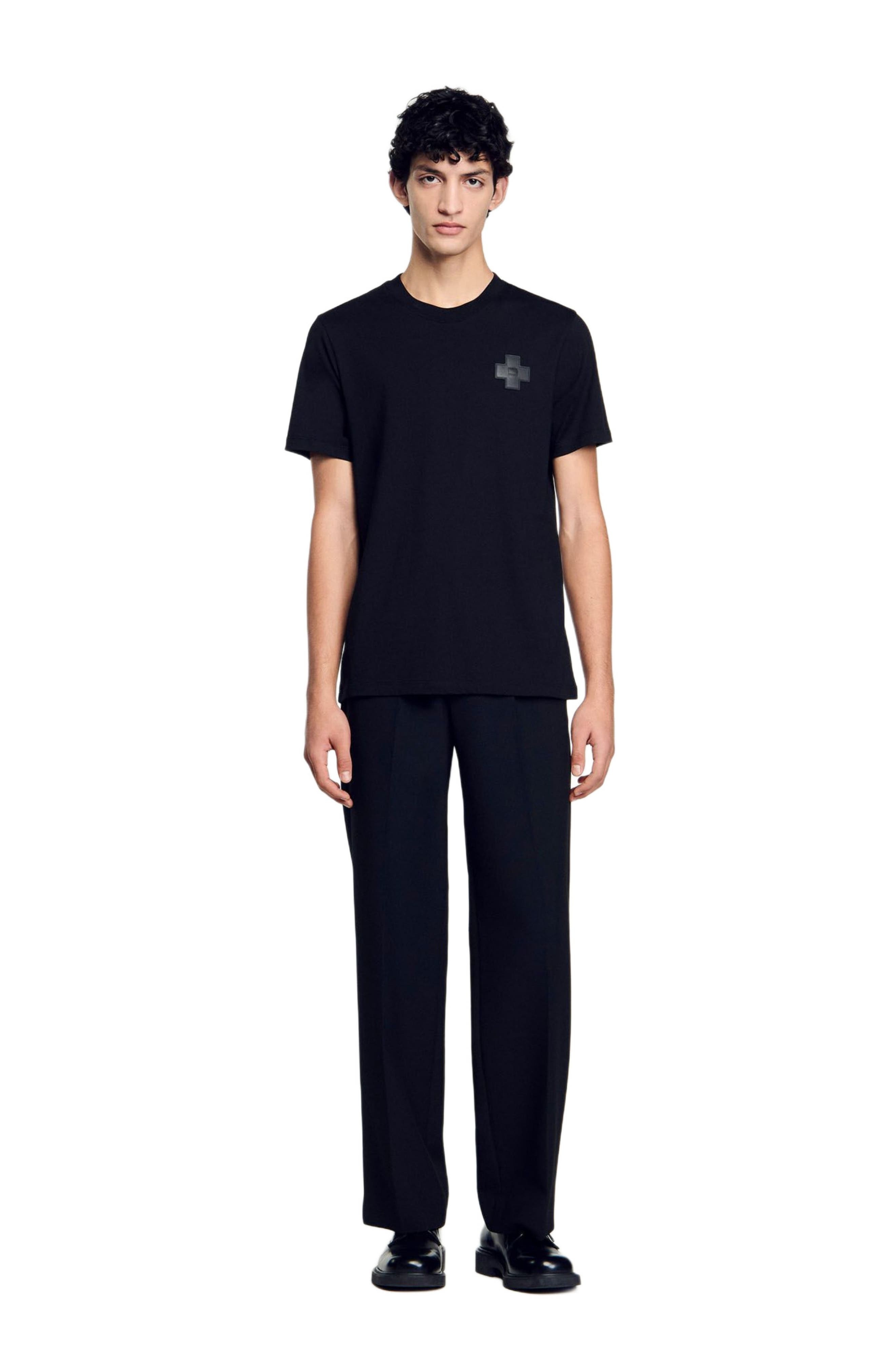 SANDRO Cross T-shirt in Black at Nordstrom - 1