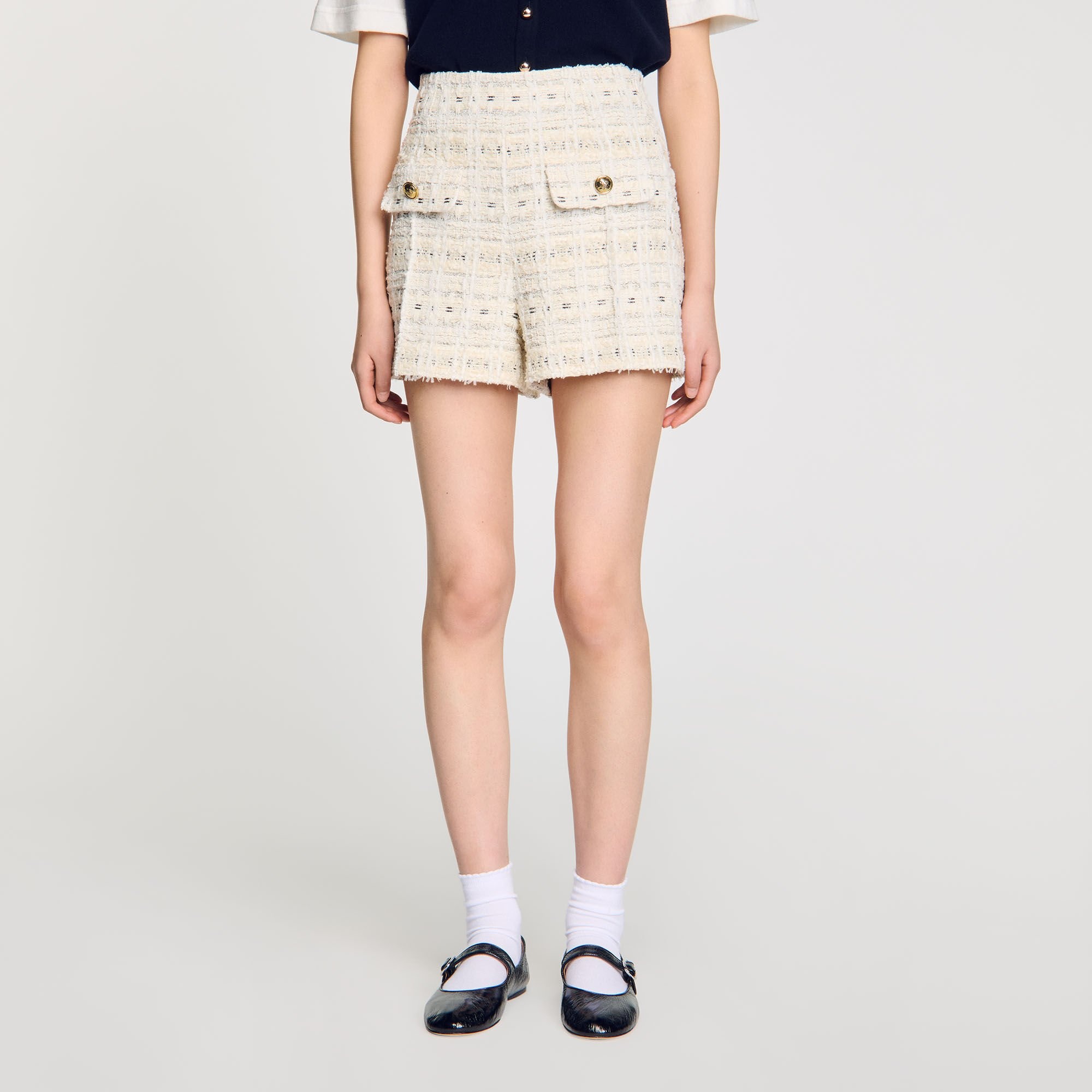 DECORATIVE TWEED SHORTS - 4
