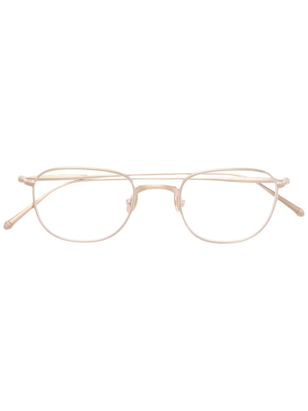 metallic oval-frame glasses - 1