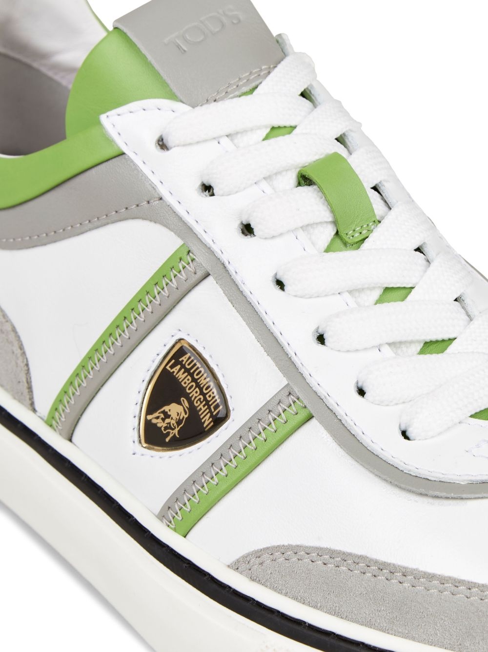 Automobili Lamborghini panelled lace-up leather sneakers - 5