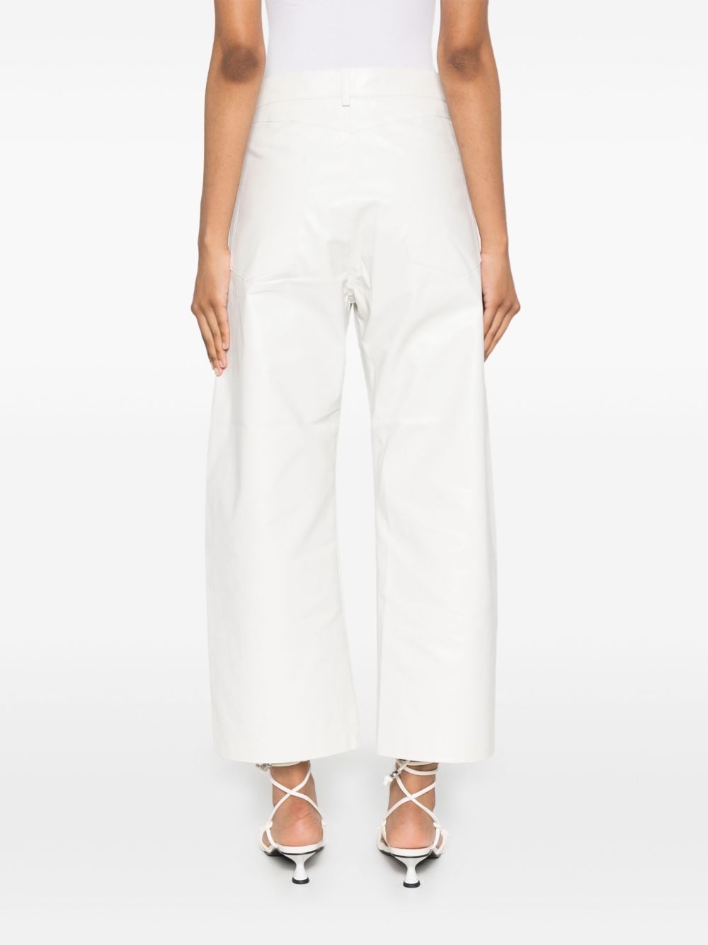 textured straight trousers - 4