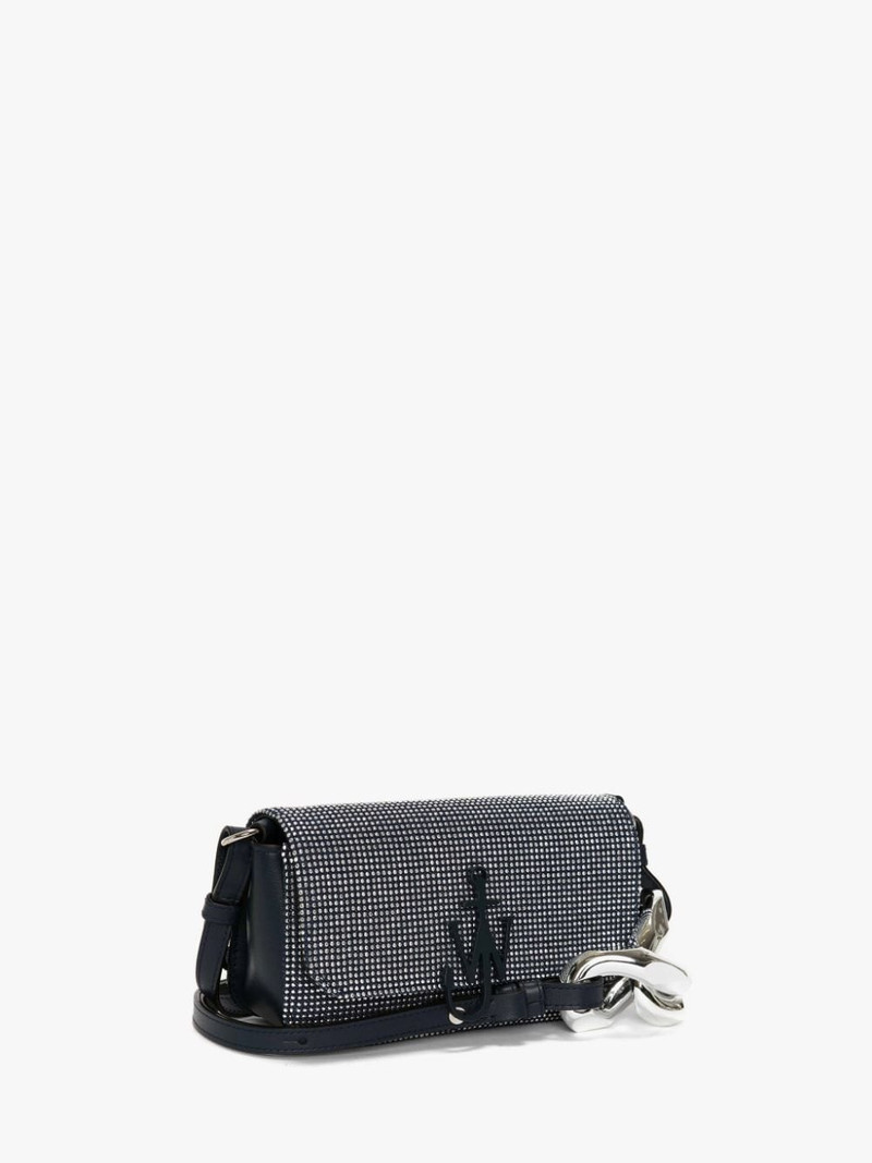 JW Anderson ANCHOR CHAIN BAGUETTE - HOTFIX DENIM SHOULDER BAG outlook