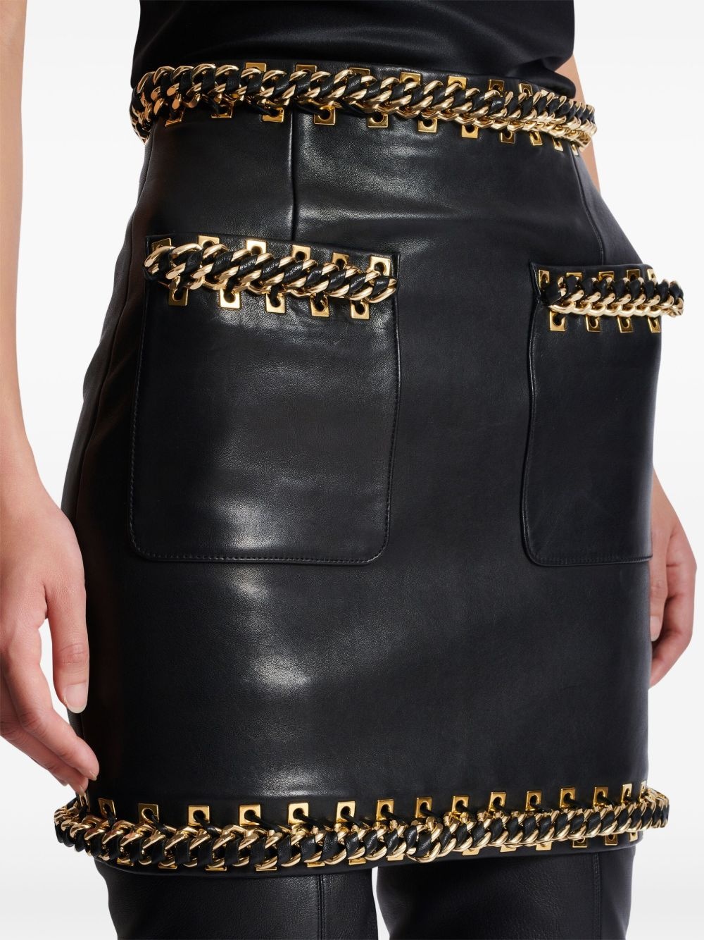 chain-detail mini skirt - 6