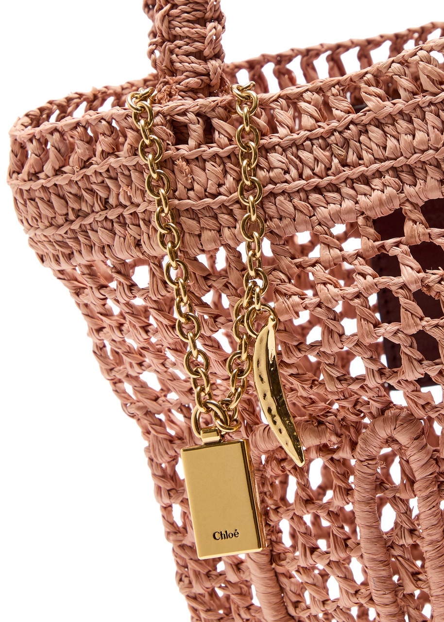 Chloe Summer Banana Logo Raffia Tote - 3