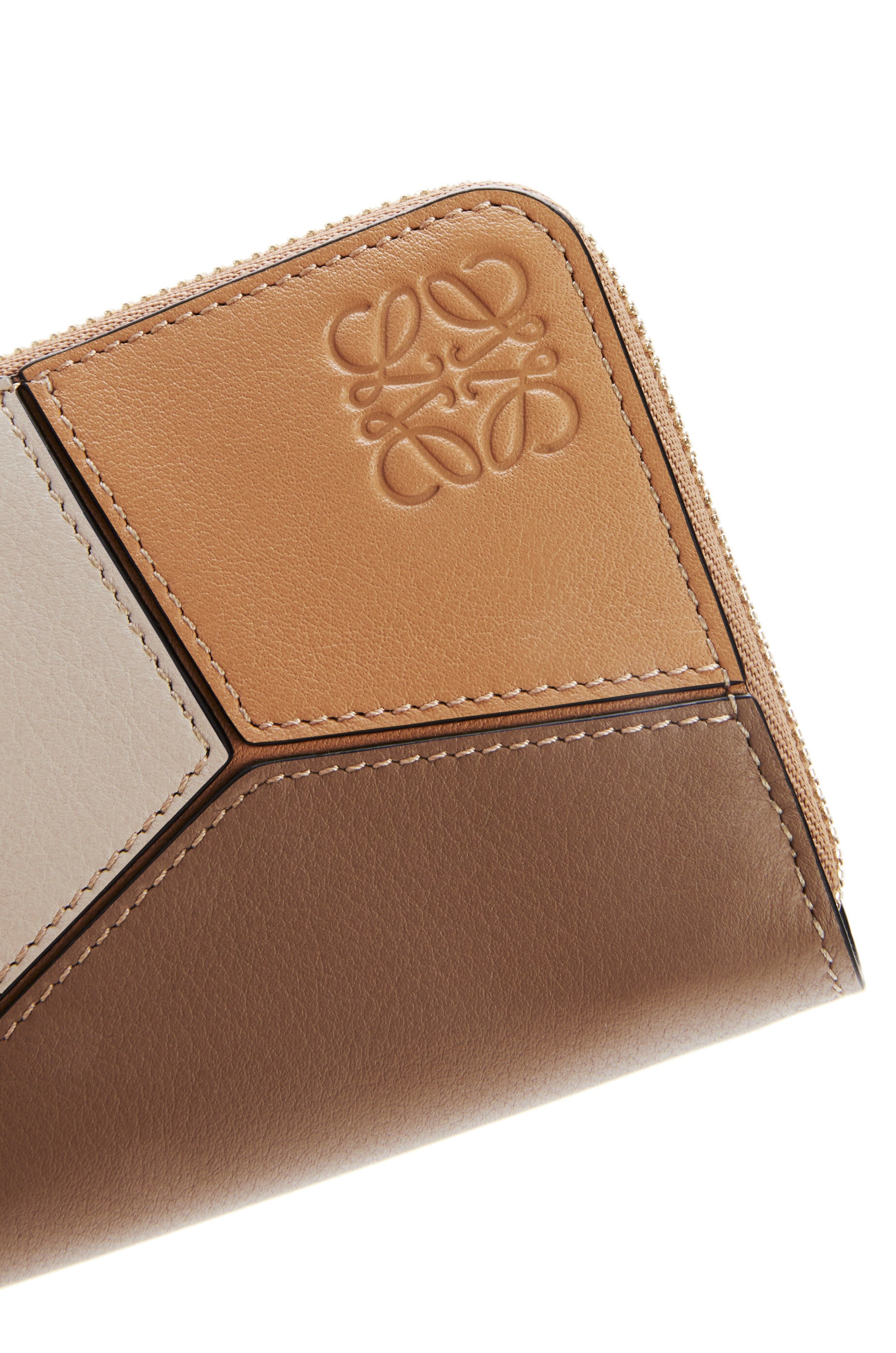 Puzzle 6 card zip wallet in classic calfskin - 5