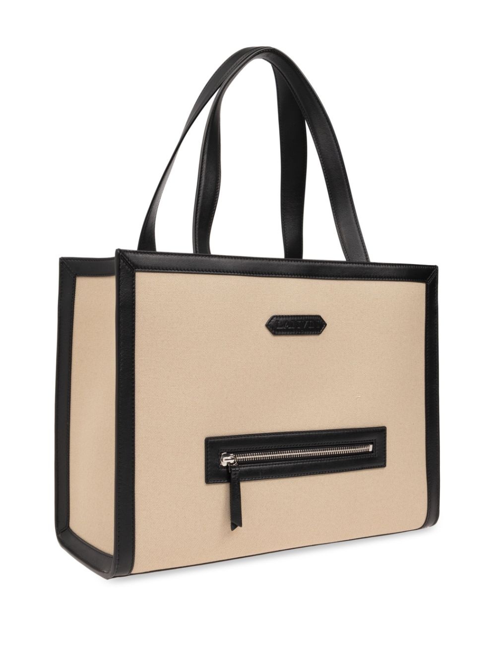 contrasting-trim cotton tote bag - 4