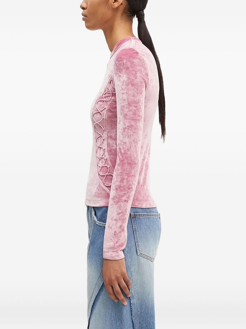 Andersson Bell lace-up velvet top outlook