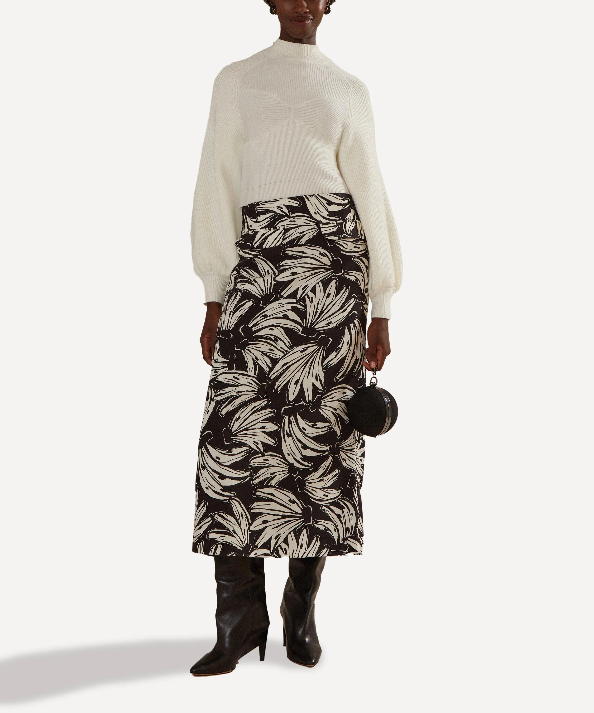 Black Bossa Banana Low Waisted Maxi Skirt - 1