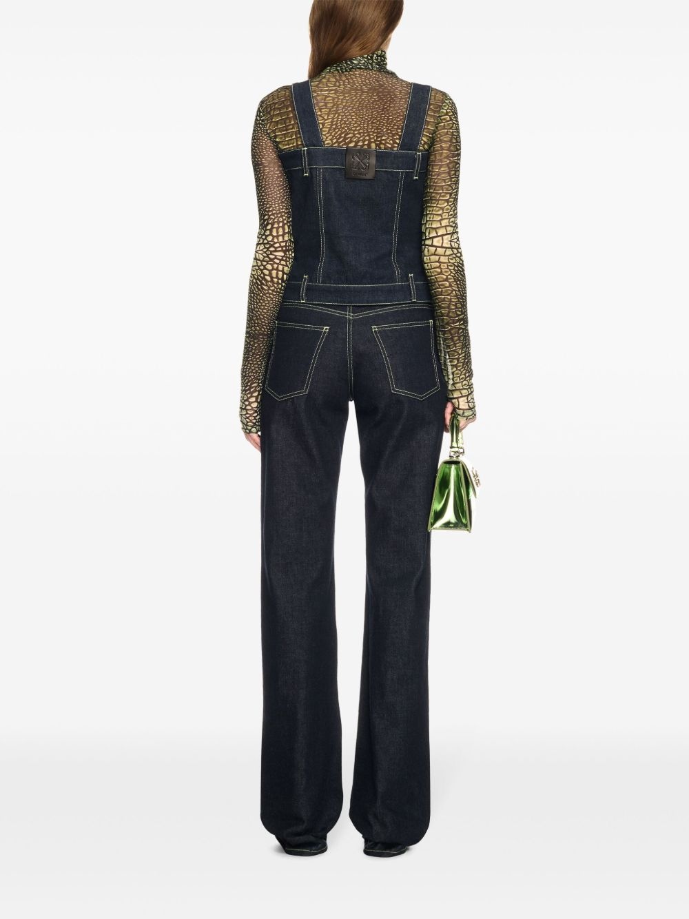 corset-style denim top - 4