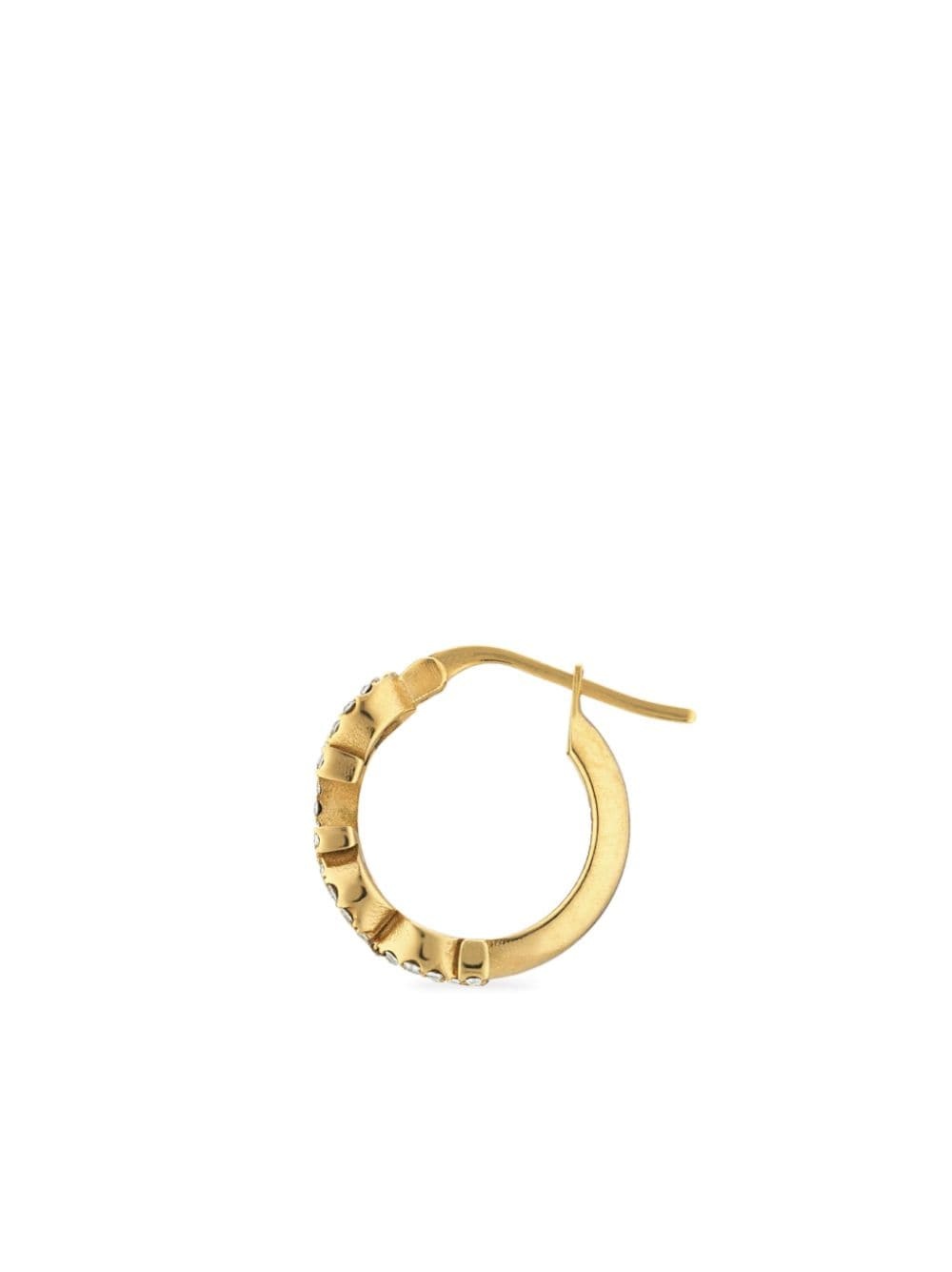 logo crystal-embellished hoop earrings - 2