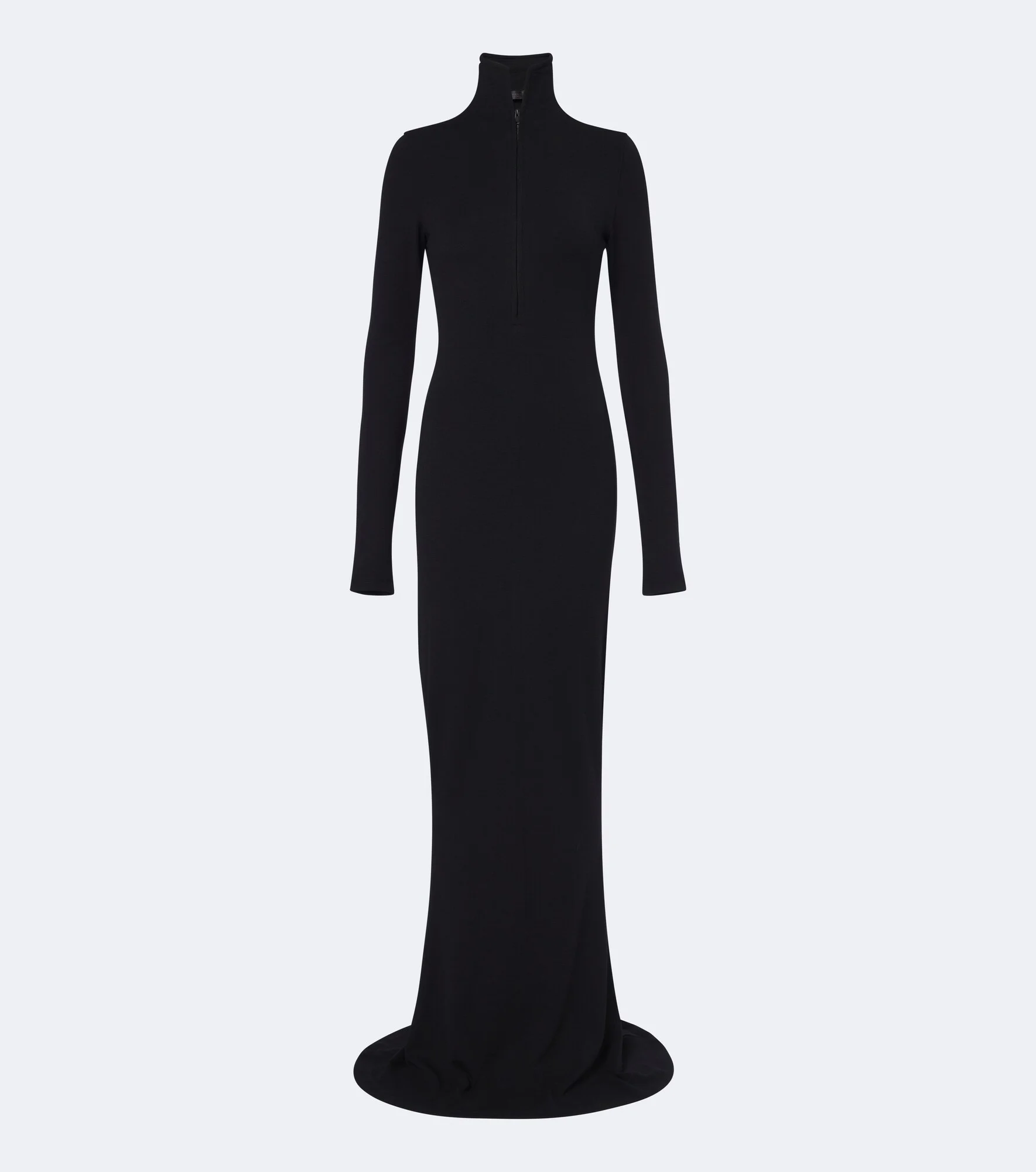Turtleneck wool-blend jersey maxi dress - 1