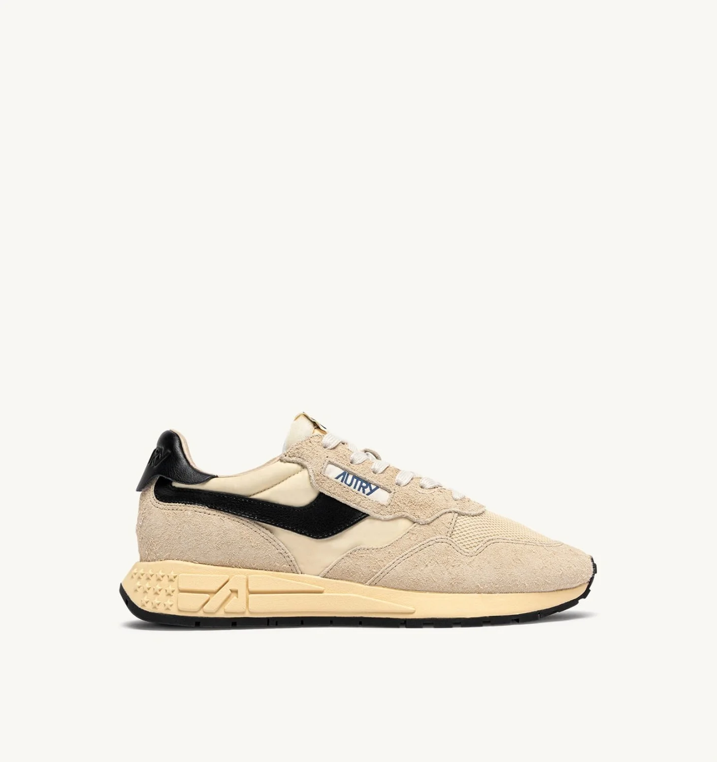 REELWIND LOW SNEAKERS IN ECRU AND BLACK NYLON AND SUEDE - 1