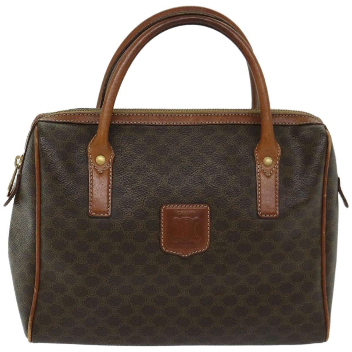 CELINE Macadam Canvas Hand Bag Pvc Brown - 13