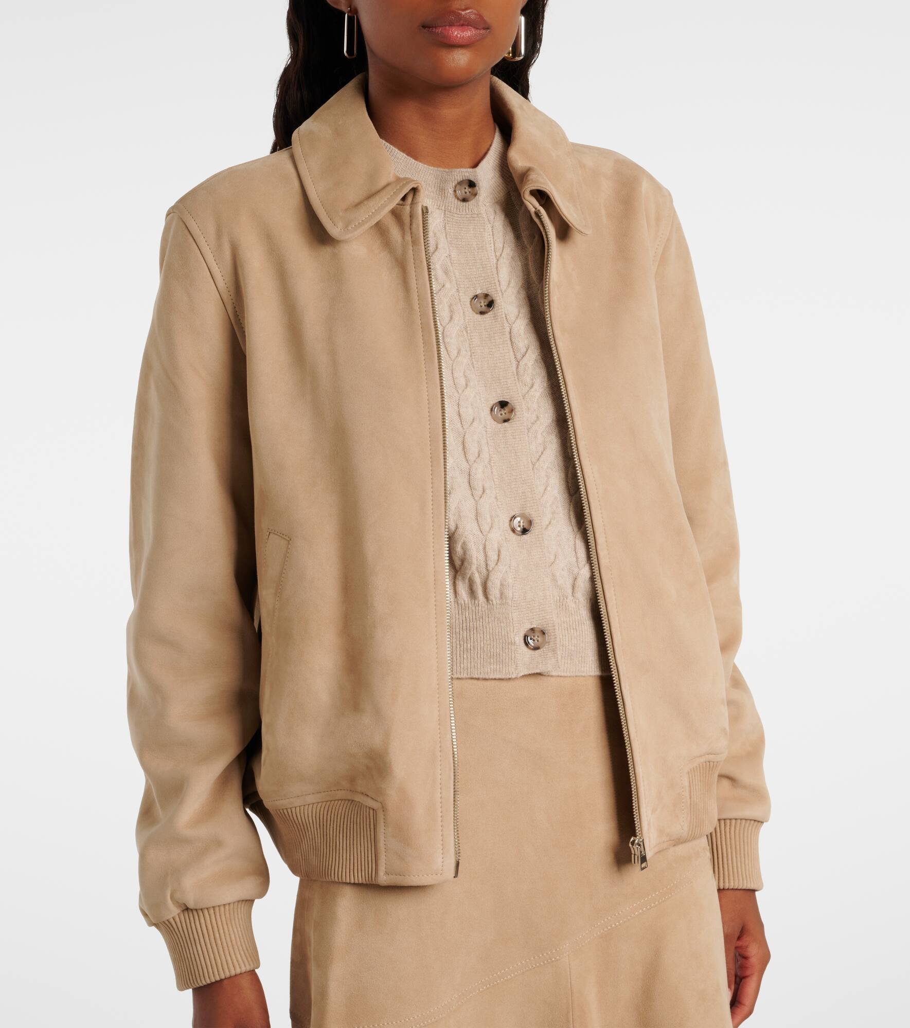 Suede bomber jacket - 6