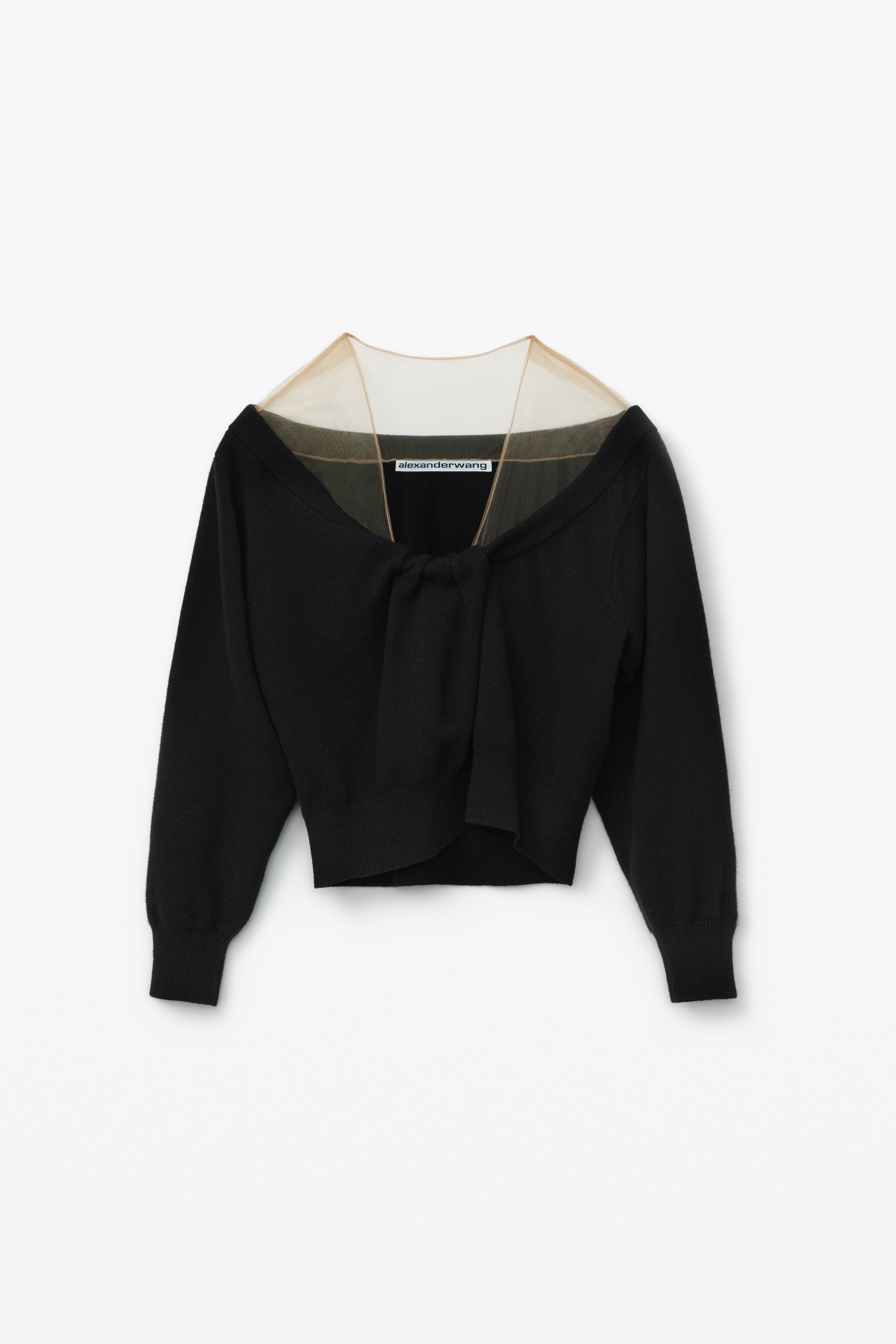 ILLUSION TULLE TWIST PULLOVER IN CASHMERE - 1