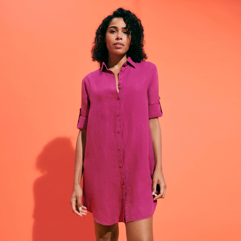 Vilebrequin Women Linen Shirt Dress Solid outlook