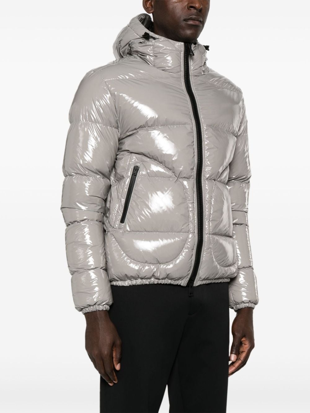 patent hooded puffer jacket - 3