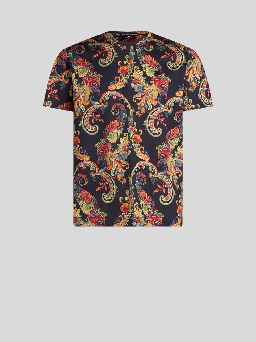 T-SHIRT WITH FLORAL PAISLEY PRINT - 1