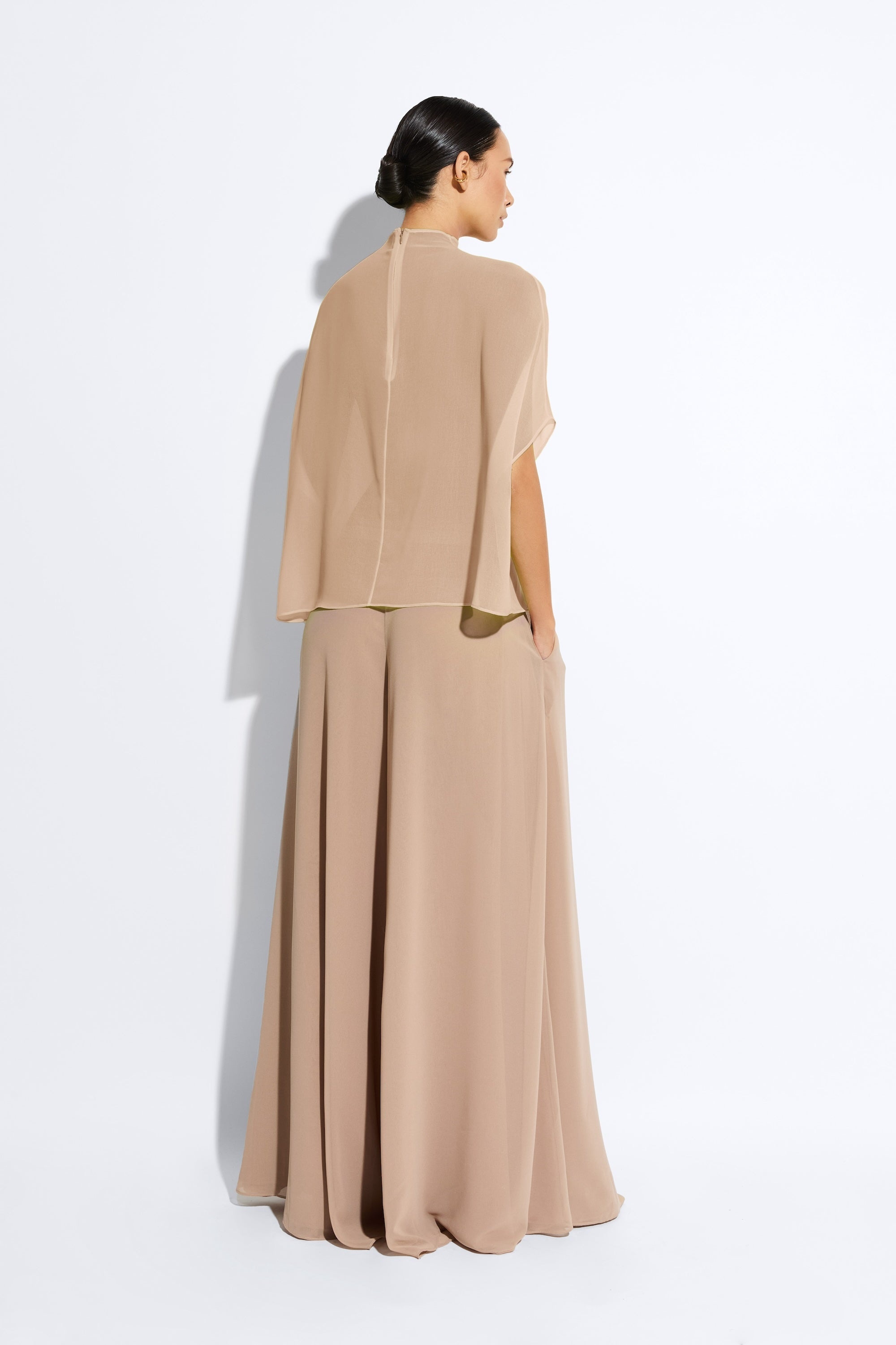 Lightweight Georgette Cape Tee - 3