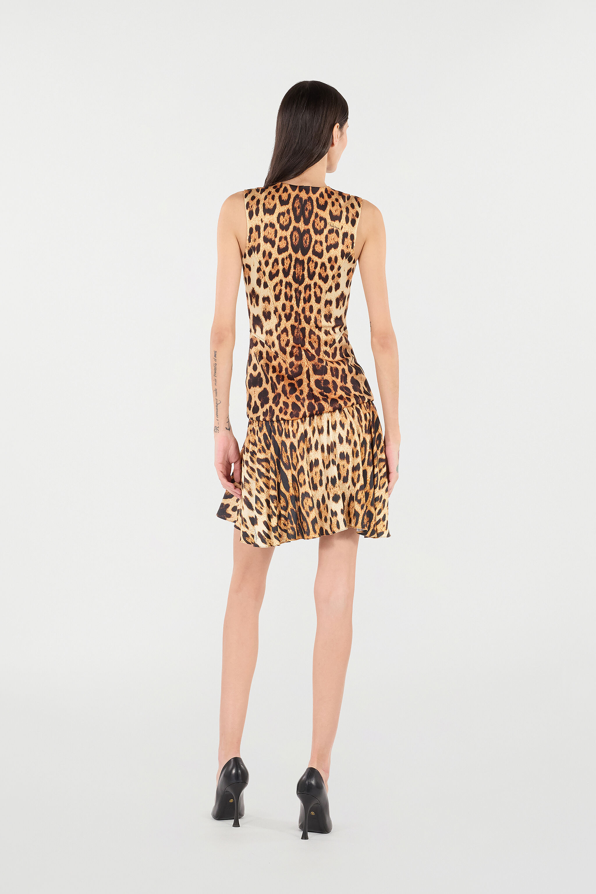 Mini Dress With All-Over Jaguar Skin Print - 4