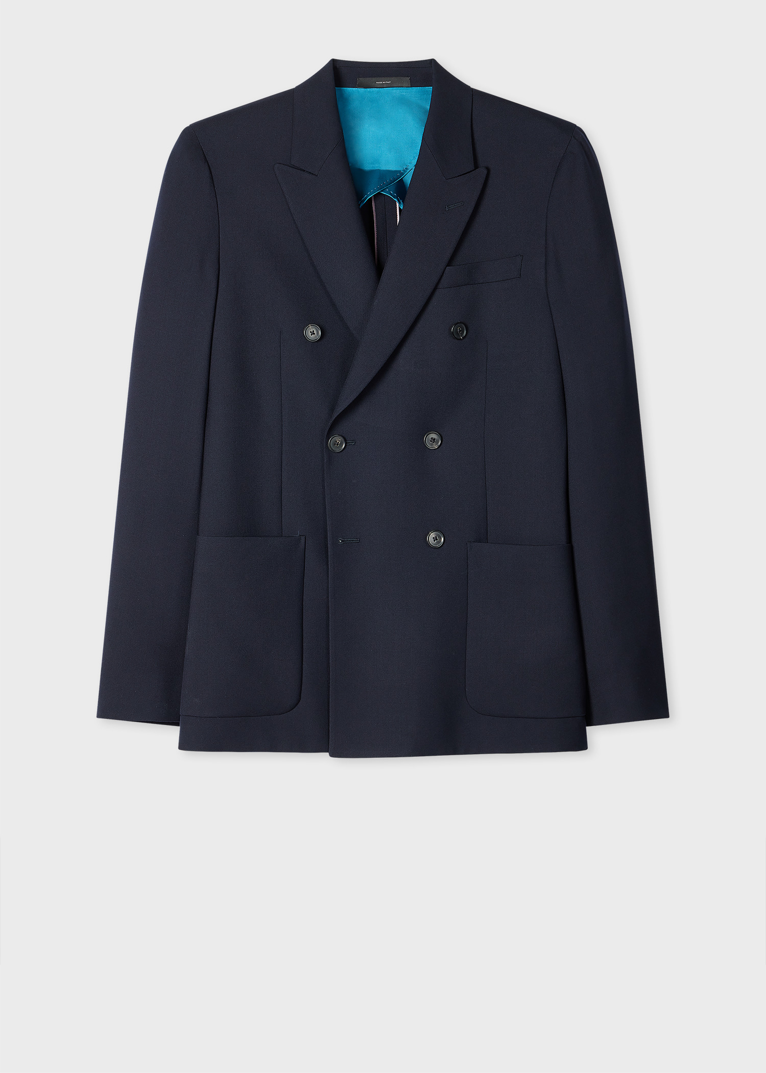 Tailored-Fit Navy 'Suit To Travel In' Double-Breasted Blazer - 1