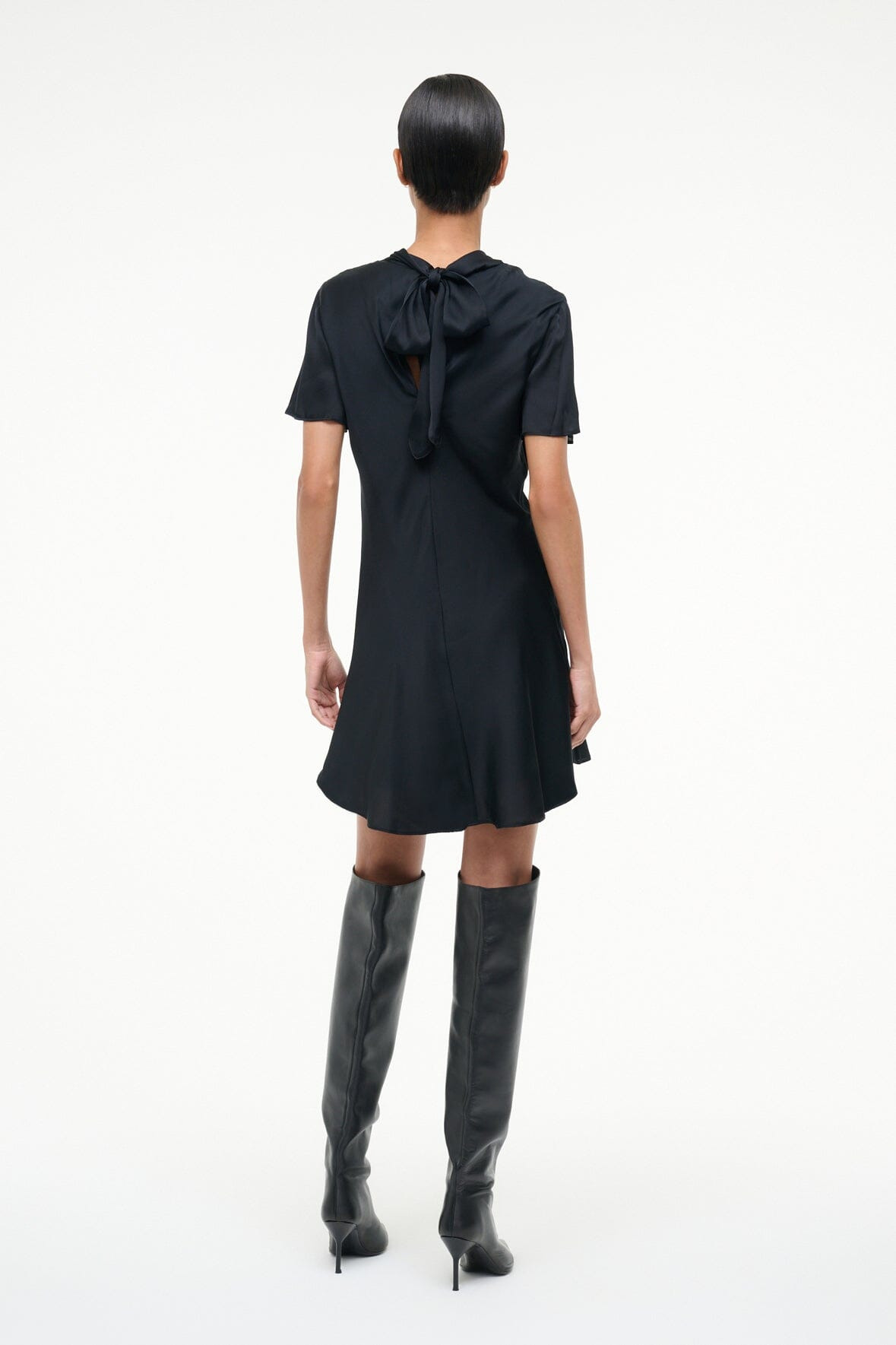 STAUD IRIS SILK DRESS BLACK - 4