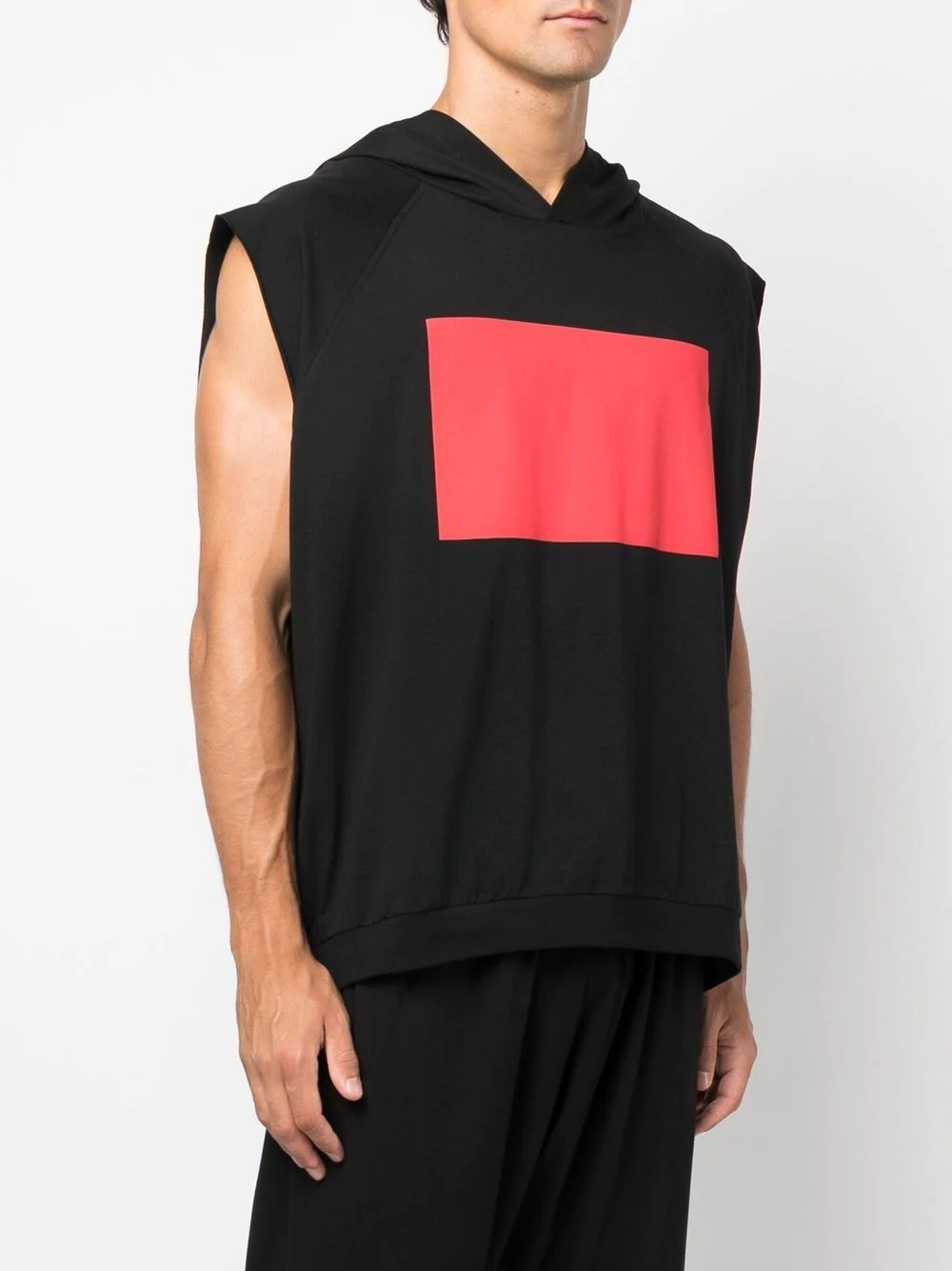 block-print tank jersey hoodie - 4