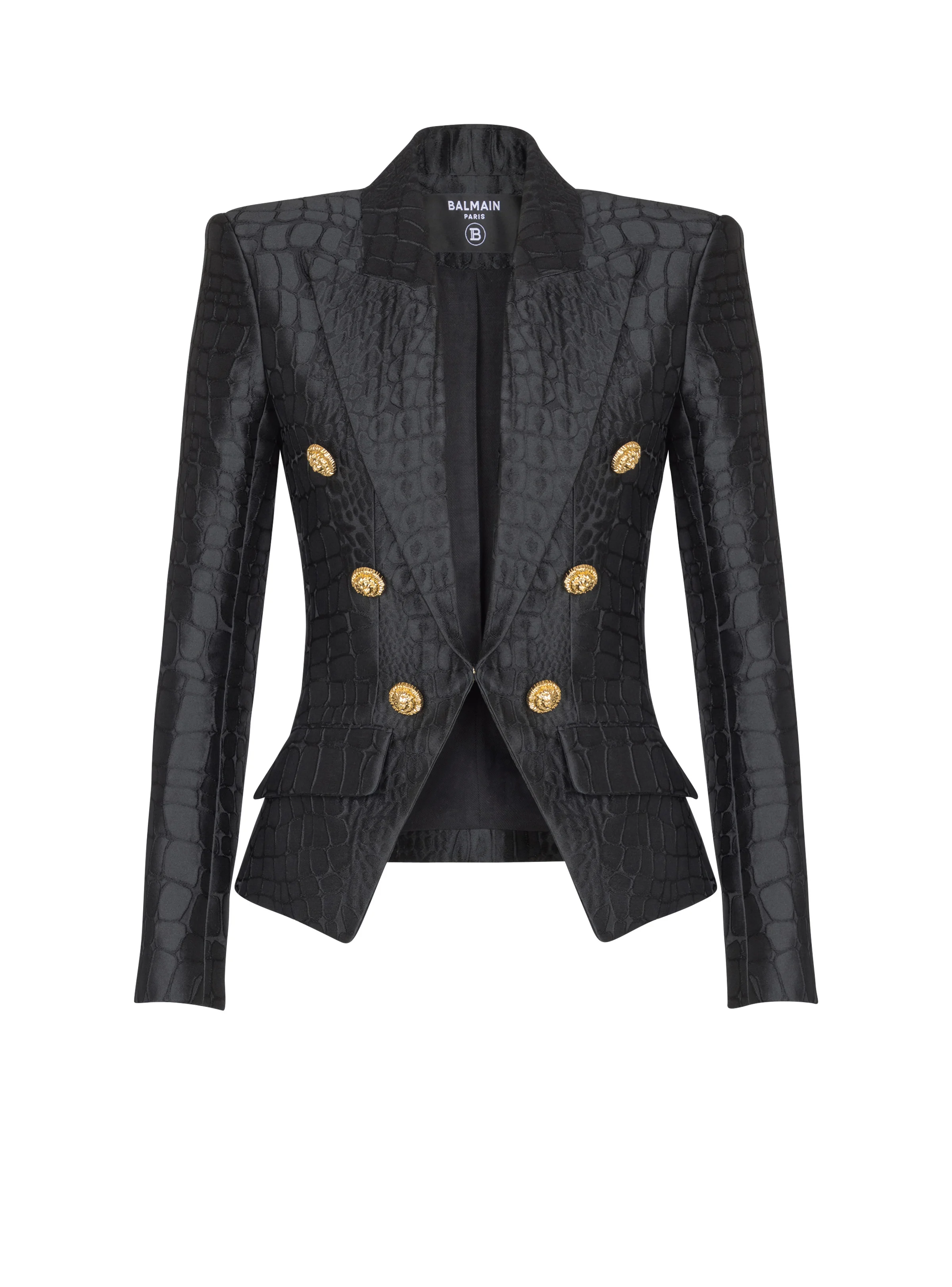 6-button jacket in crocodile jacquard - 1