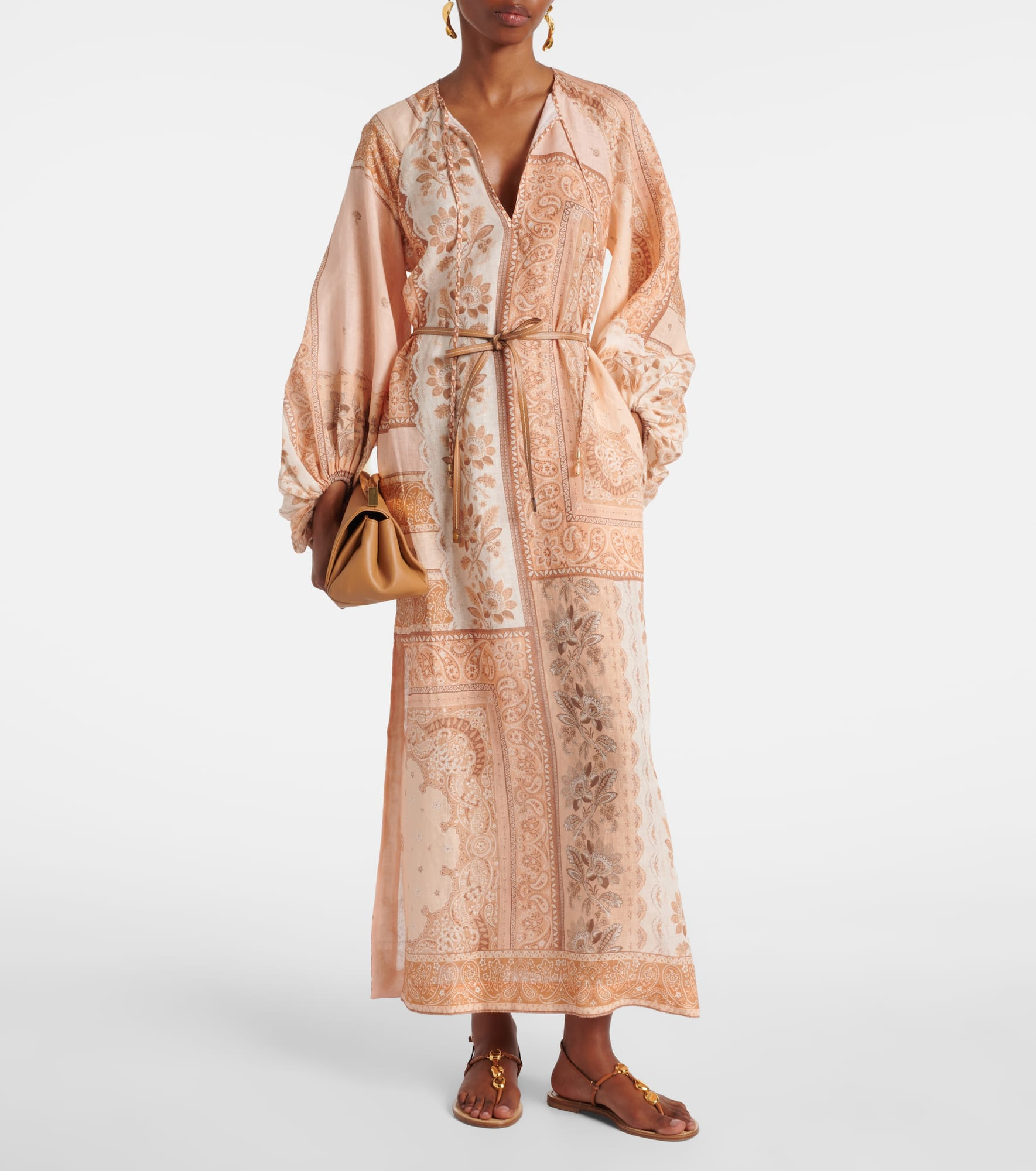 Lucky printed linen midi dress - 2